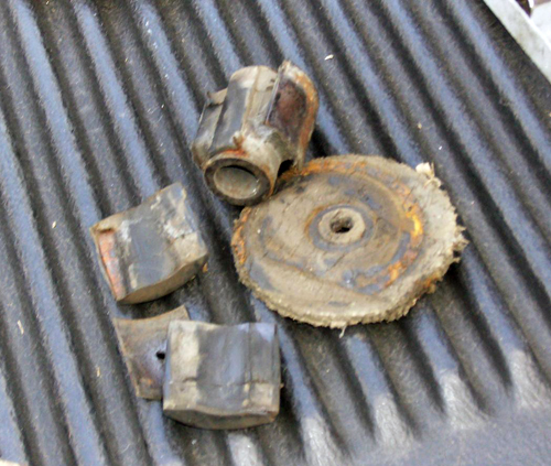 Old bushings removed